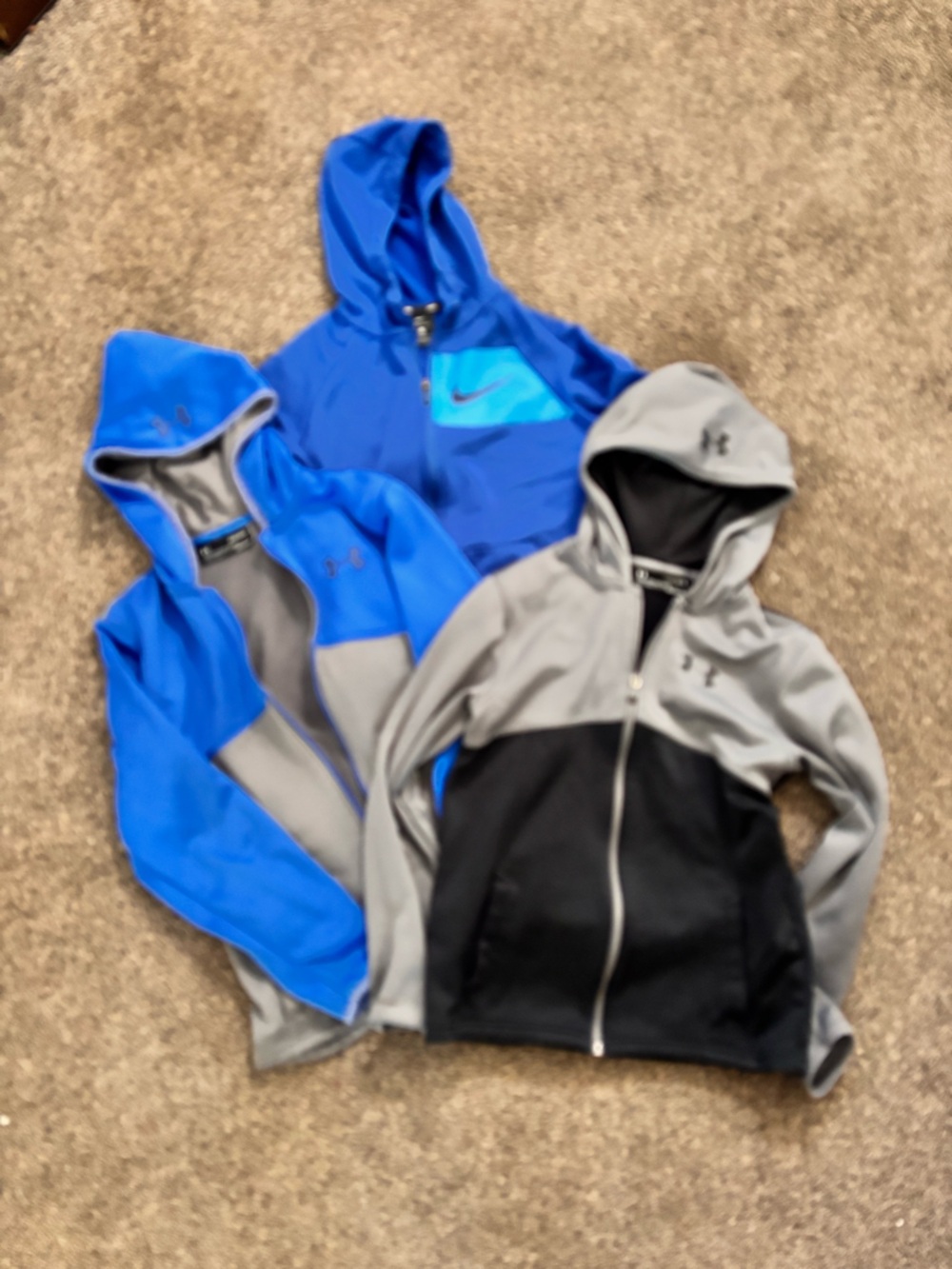 Under Armour Blue and Gray Lightweight Hooded Jacket